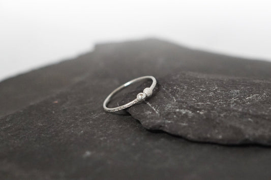 Fidget Stardust Skinny Recycled Sterling Silver Ring