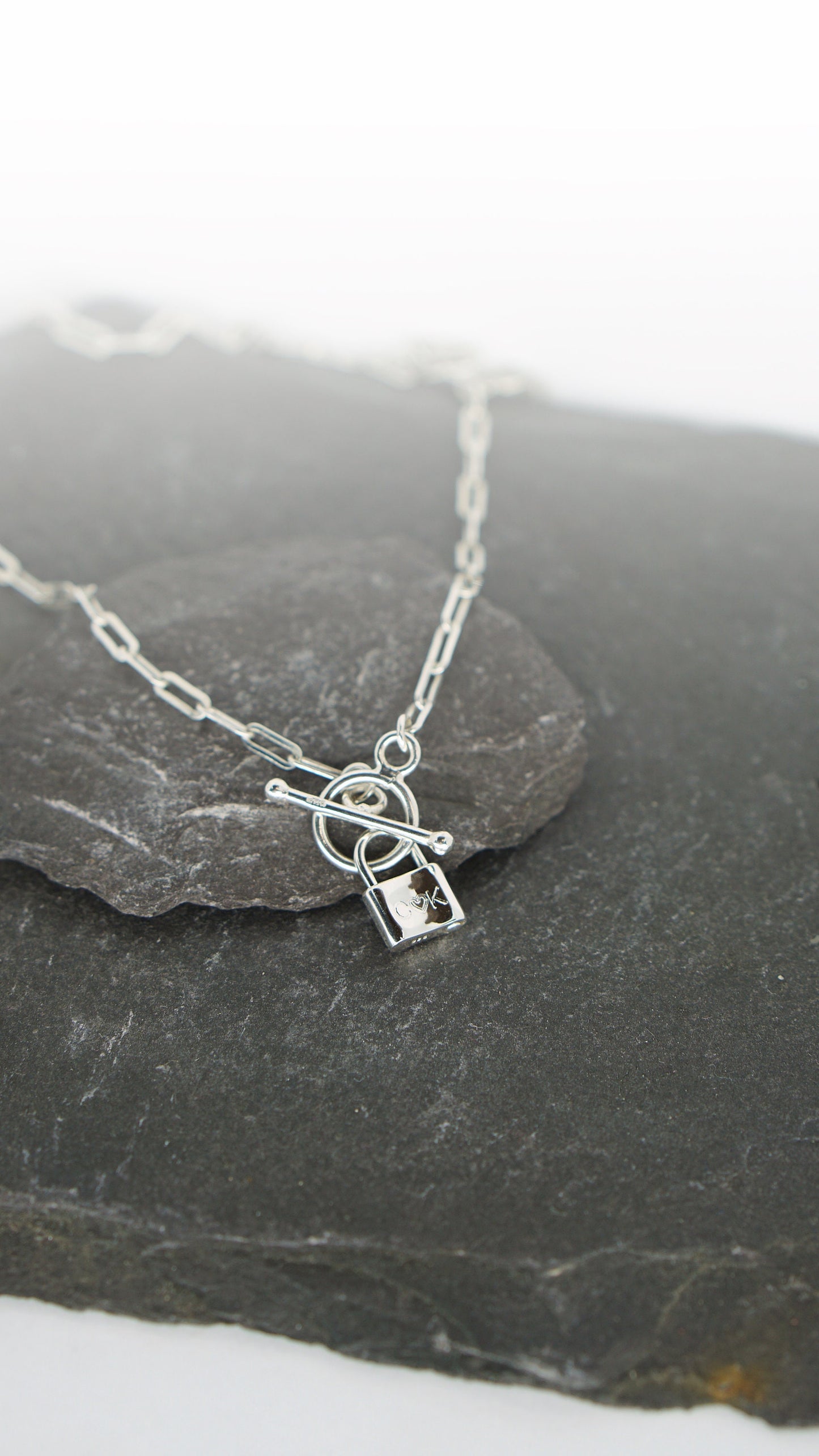 Personalised Love Lock Sterling Silver Necklace ~ paperclip, cable chain, engraved, birthday, gift for her, co-ordinates, name, wedding