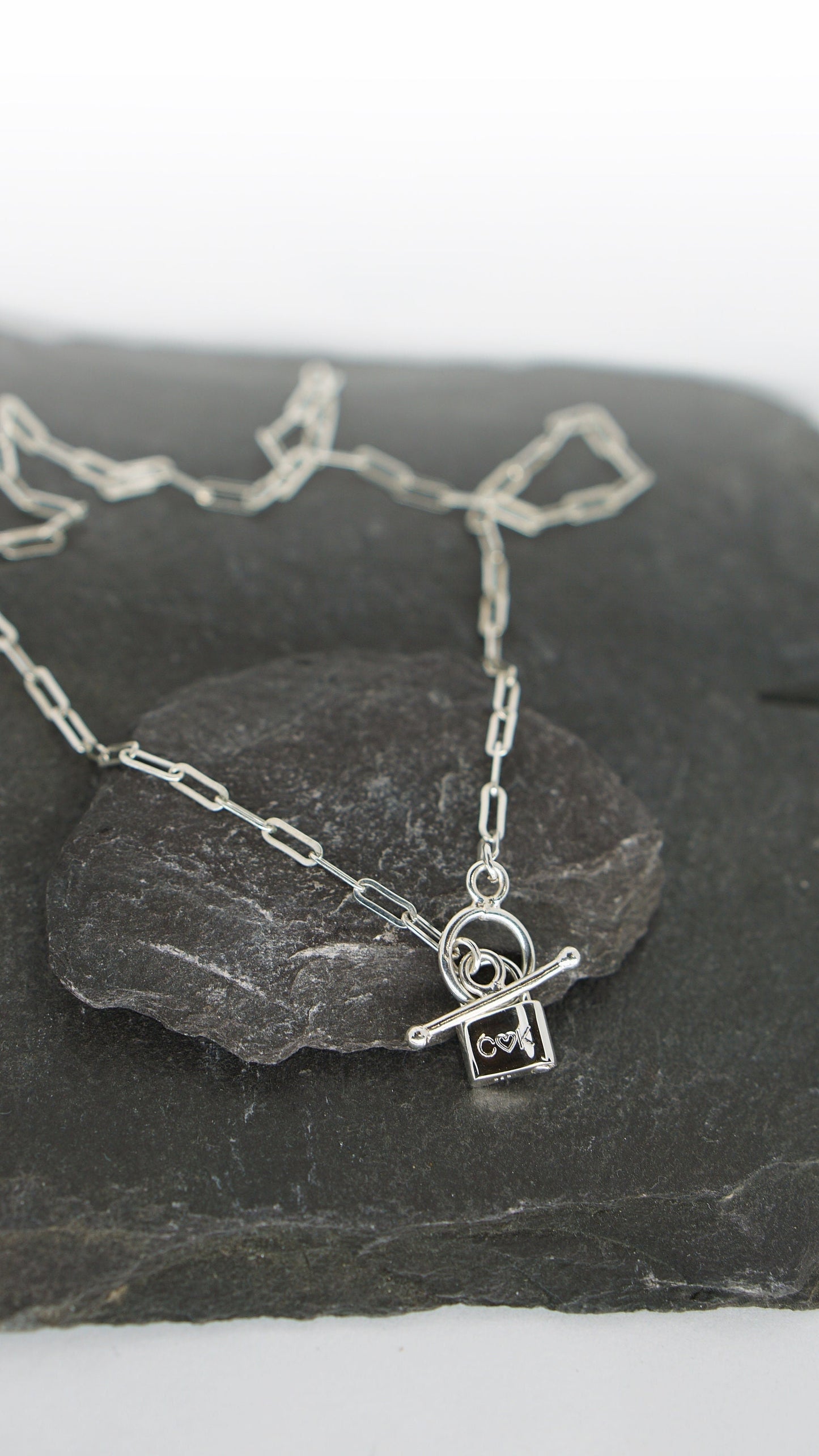 Personalised Love Lock Sterling Silver Necklace