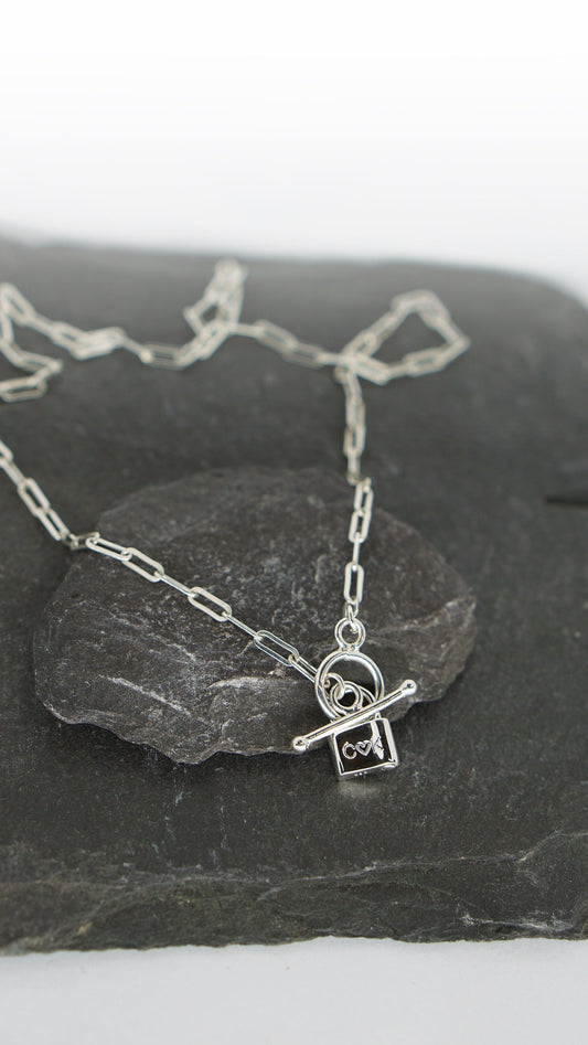Personalised Love Lock Sterling Silver Necklace