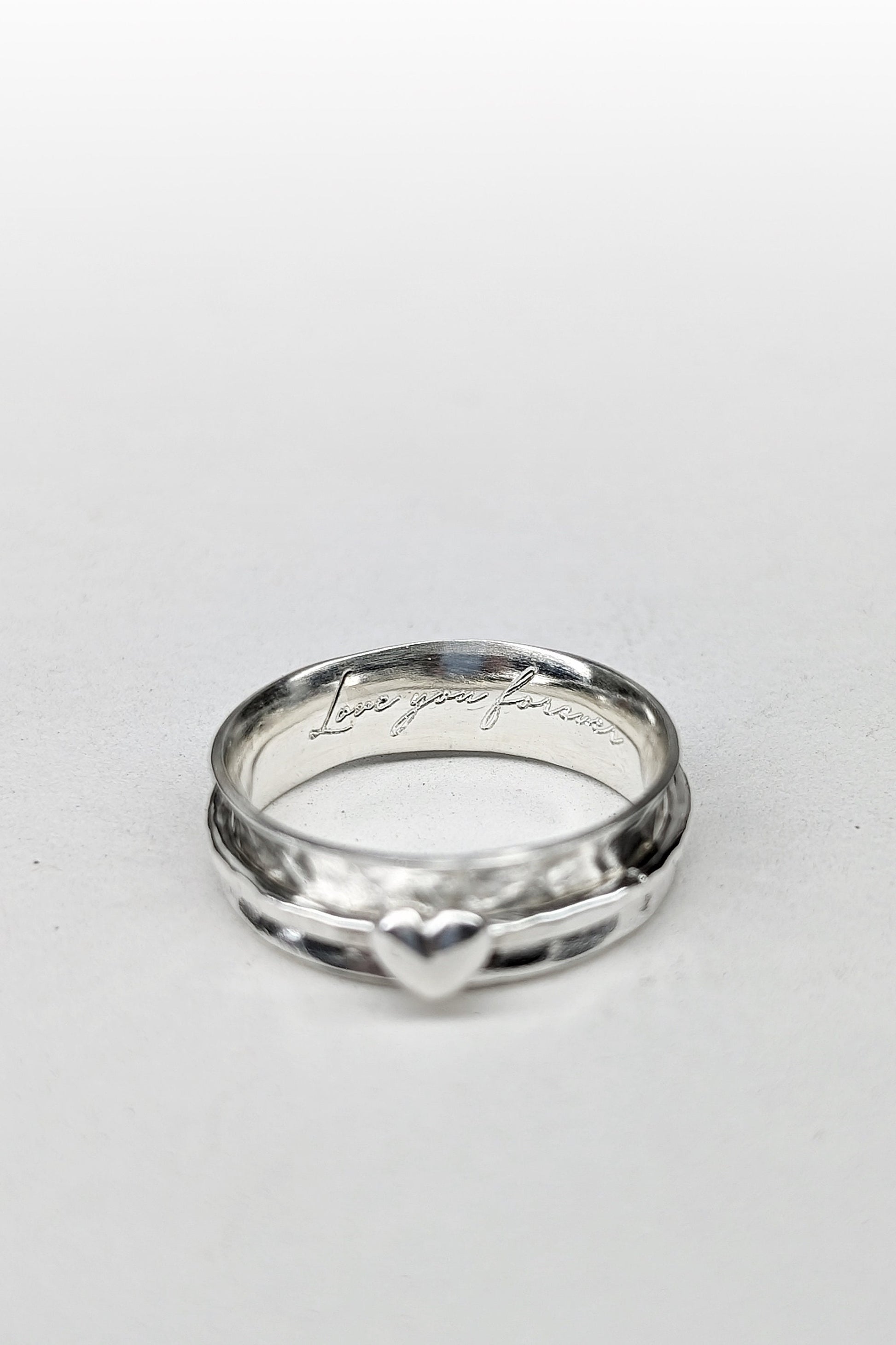 Fidget Ring Personalised Heart Sterling Silver Spinner
