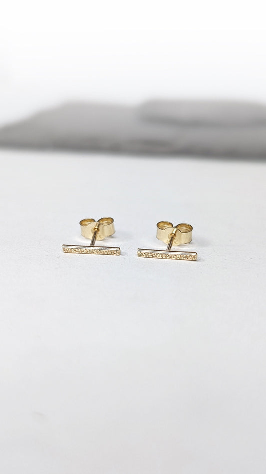 9ct Solid Gold Stardust Bar Earrings