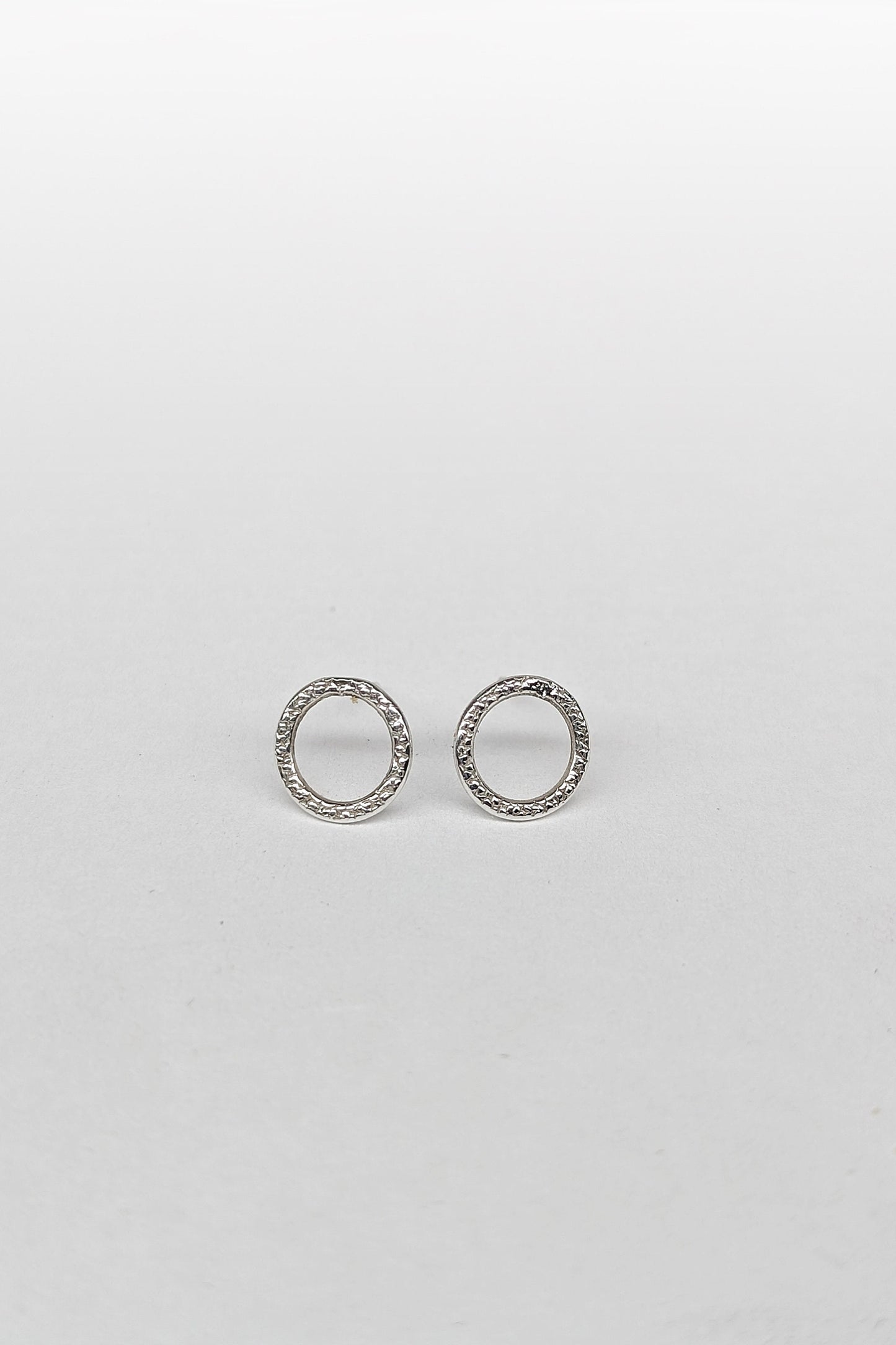 Sterling Silver Stardust Circle Earrings