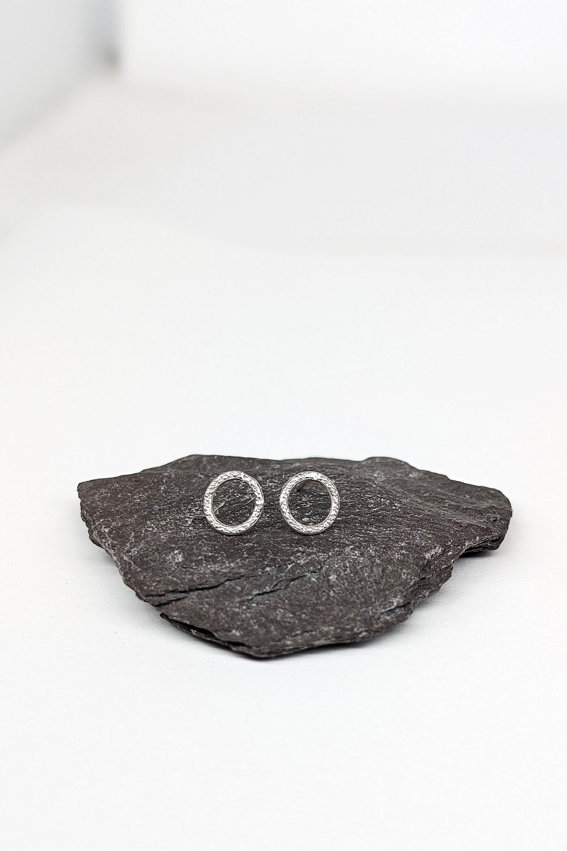 Sterling Silver Stardust Circle Earrings