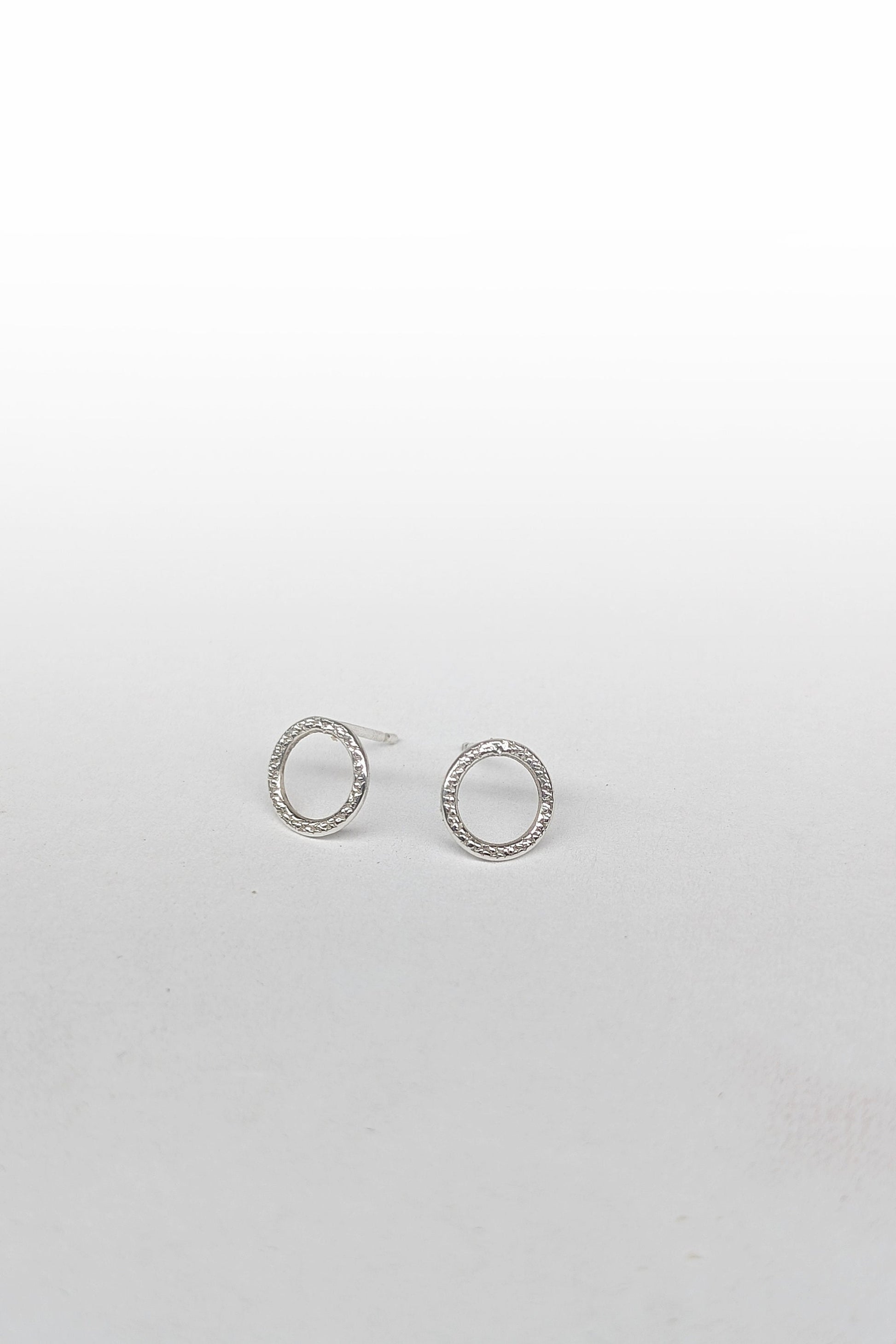 Sterling Silver Stardust Circle Earrings