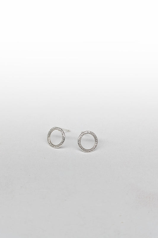 Sterling Silver Stardust Circle Earrings