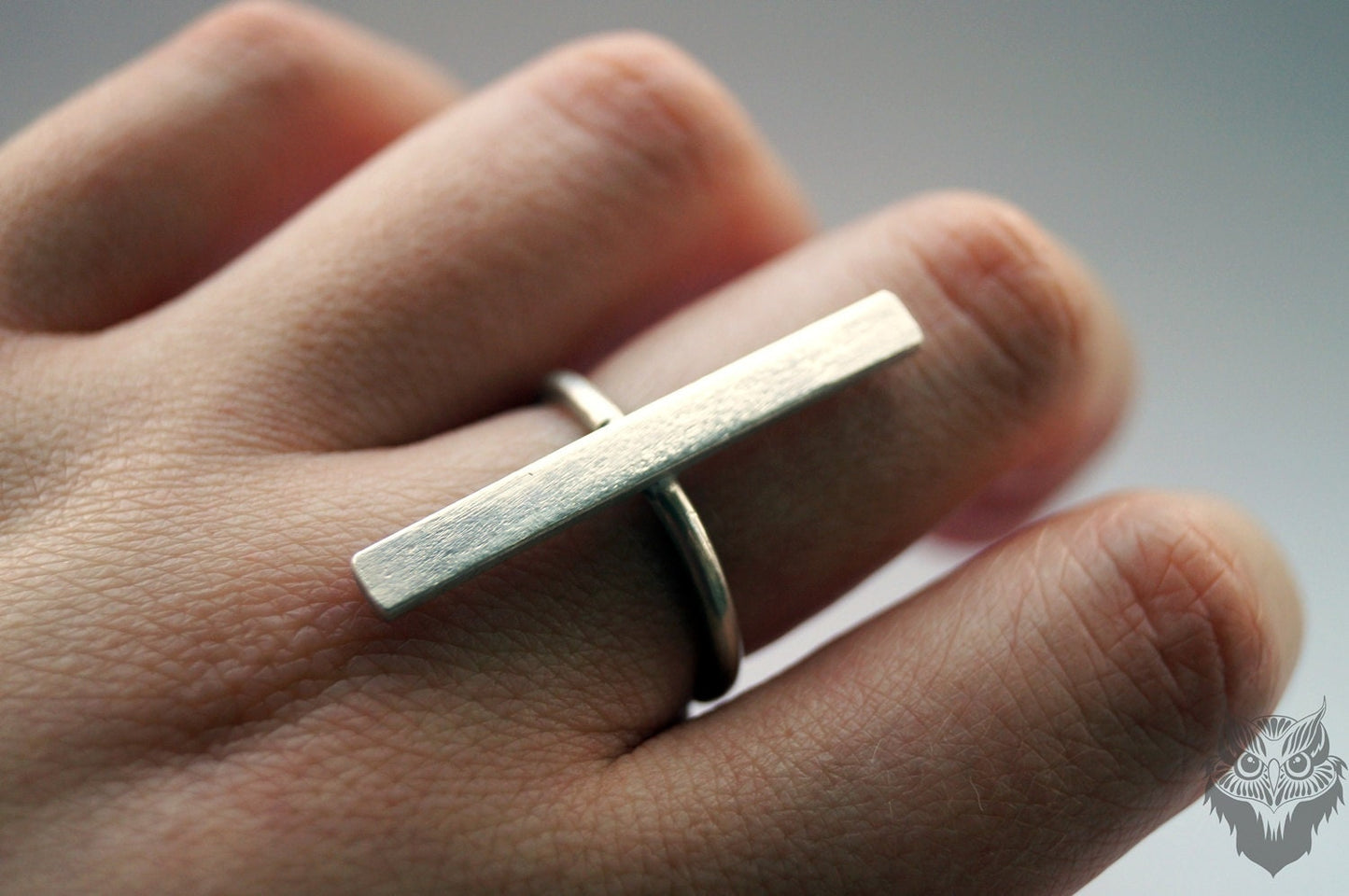 Recycled Sterling Silver Vertical Bar Ring