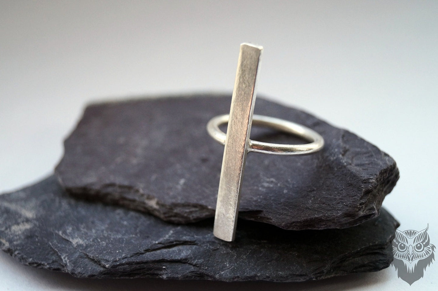 Recycled Sterling Silver Vertical Bar Ring