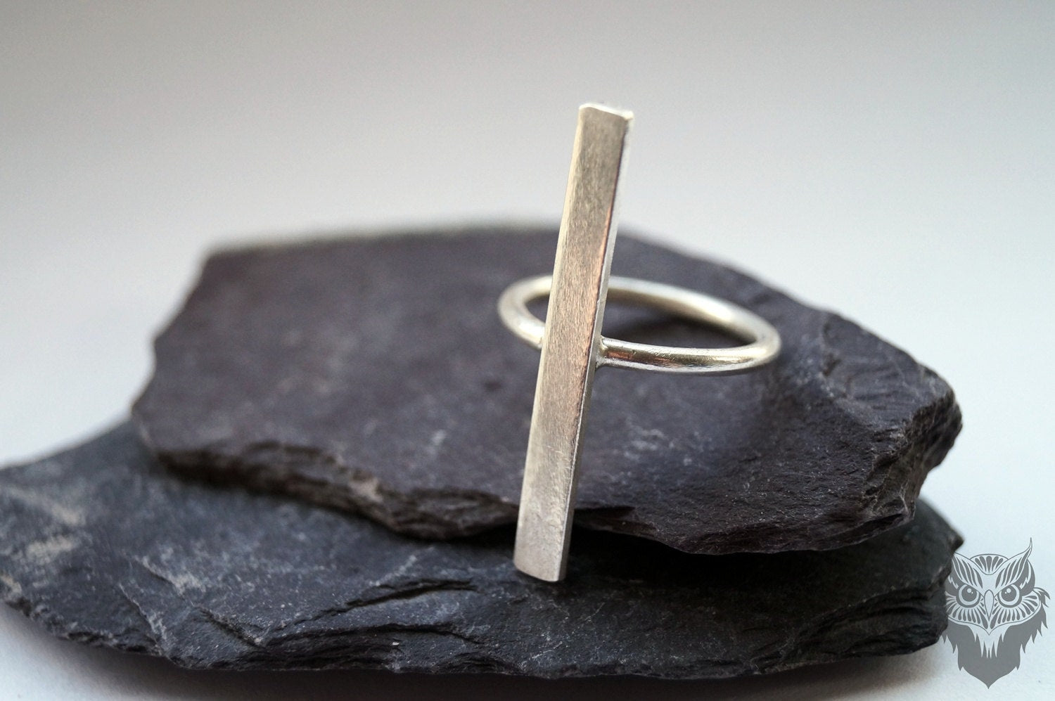 Recycled Sterling Silver Vertical Bar Ring