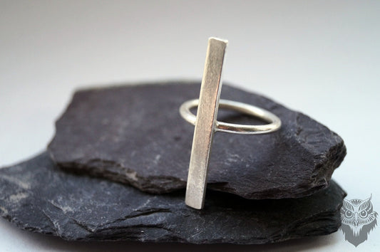 Recycled Sterling Silver Vertical Bar Ring