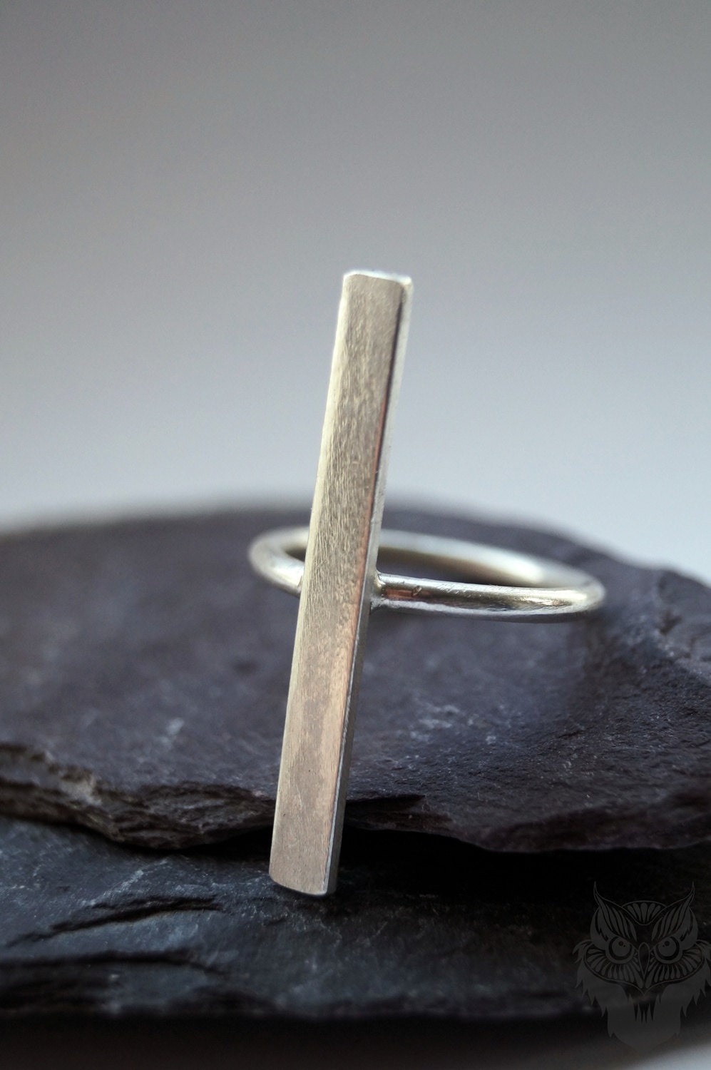 Recycled Sterling Silver Vertical Bar Ring