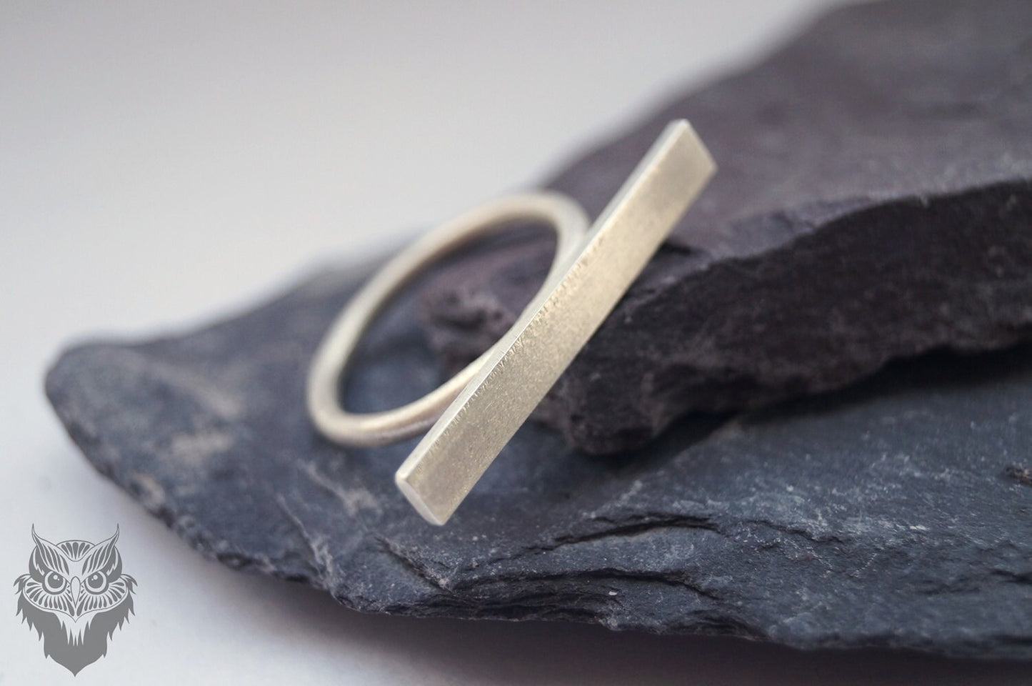 Recycled Sterling Silver Horizontal Bar Ring