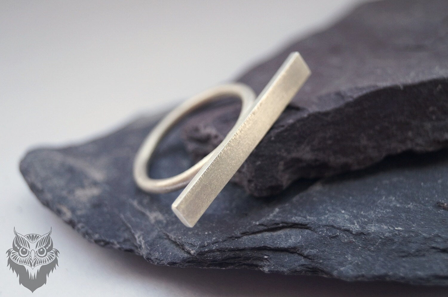 Recycled Sterling Silver Horizontal Bar Ring
