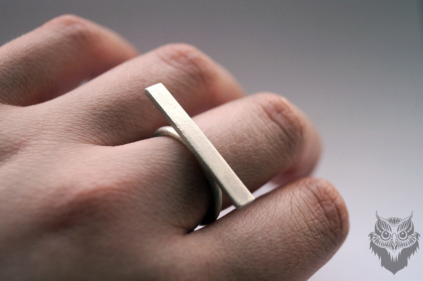 Recycled Sterling Silver Horizontal Bar Ring