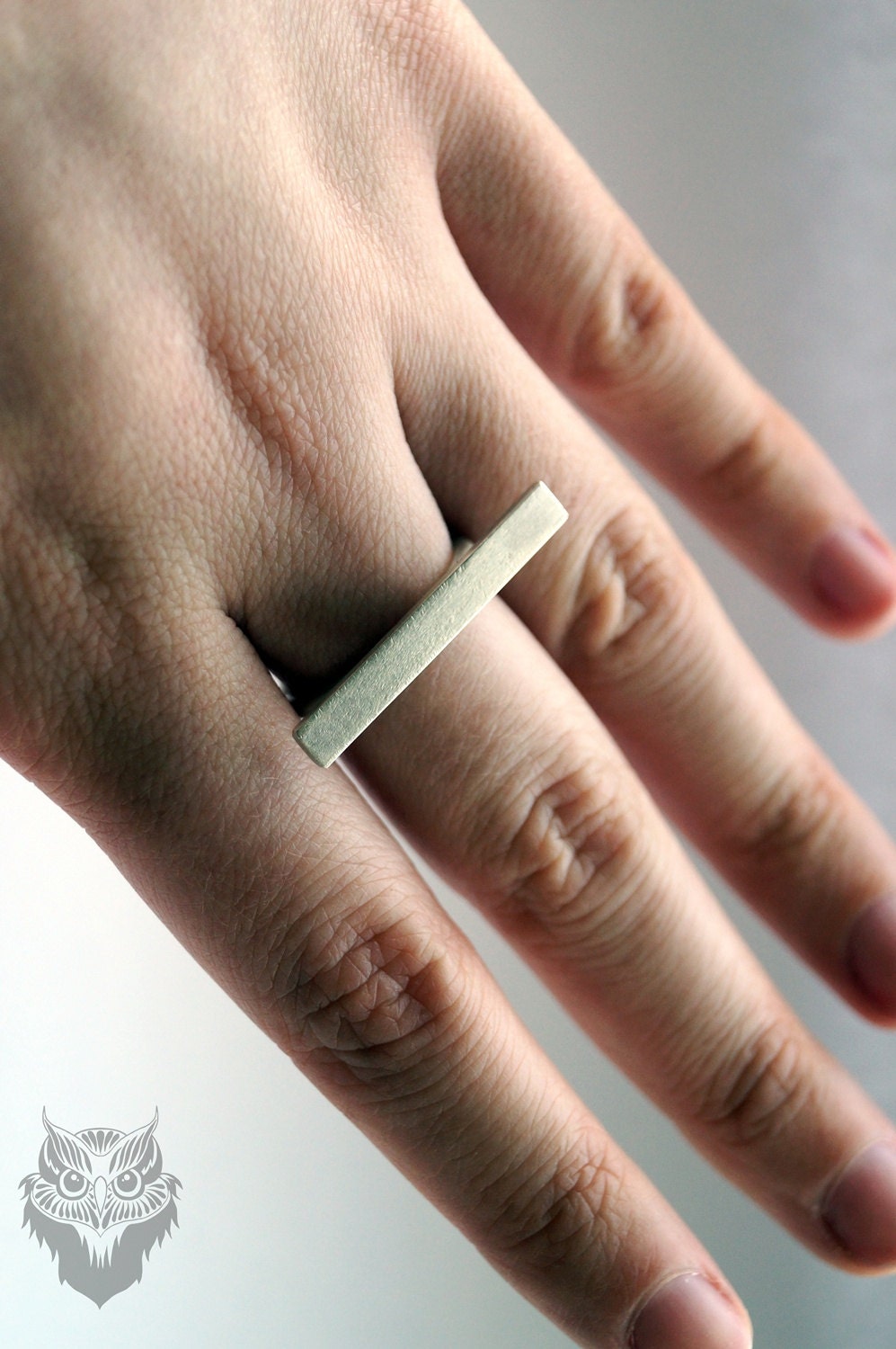Recycled Sterling Silver Horizontal Bar Ring