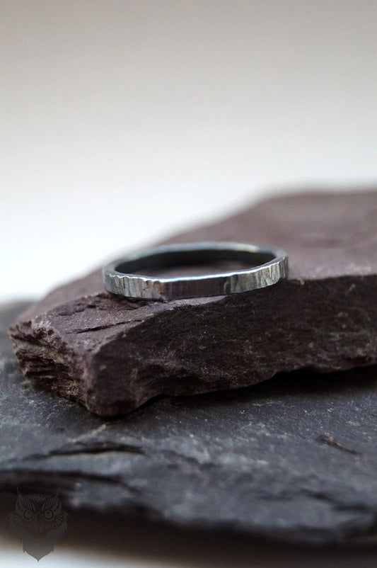 Recycled Sterling Silver Simple Hammered Ring ~ stacking, band, stackable, textured