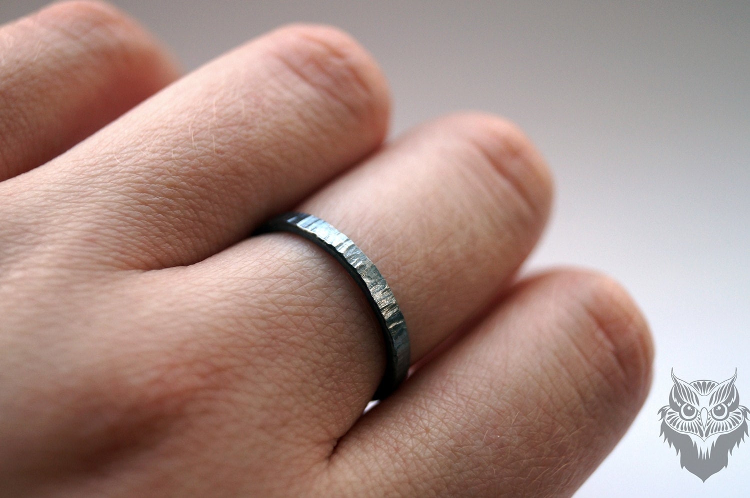 Recycled Sterling Silver Simple Hammered Ring ~ stacking, band, stackable, textured
