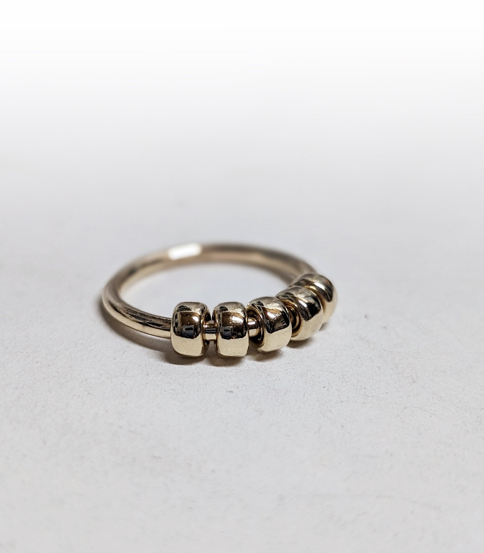Chunky Fidget Ring Solid Recycled 9ct Gold Doughnut Beads