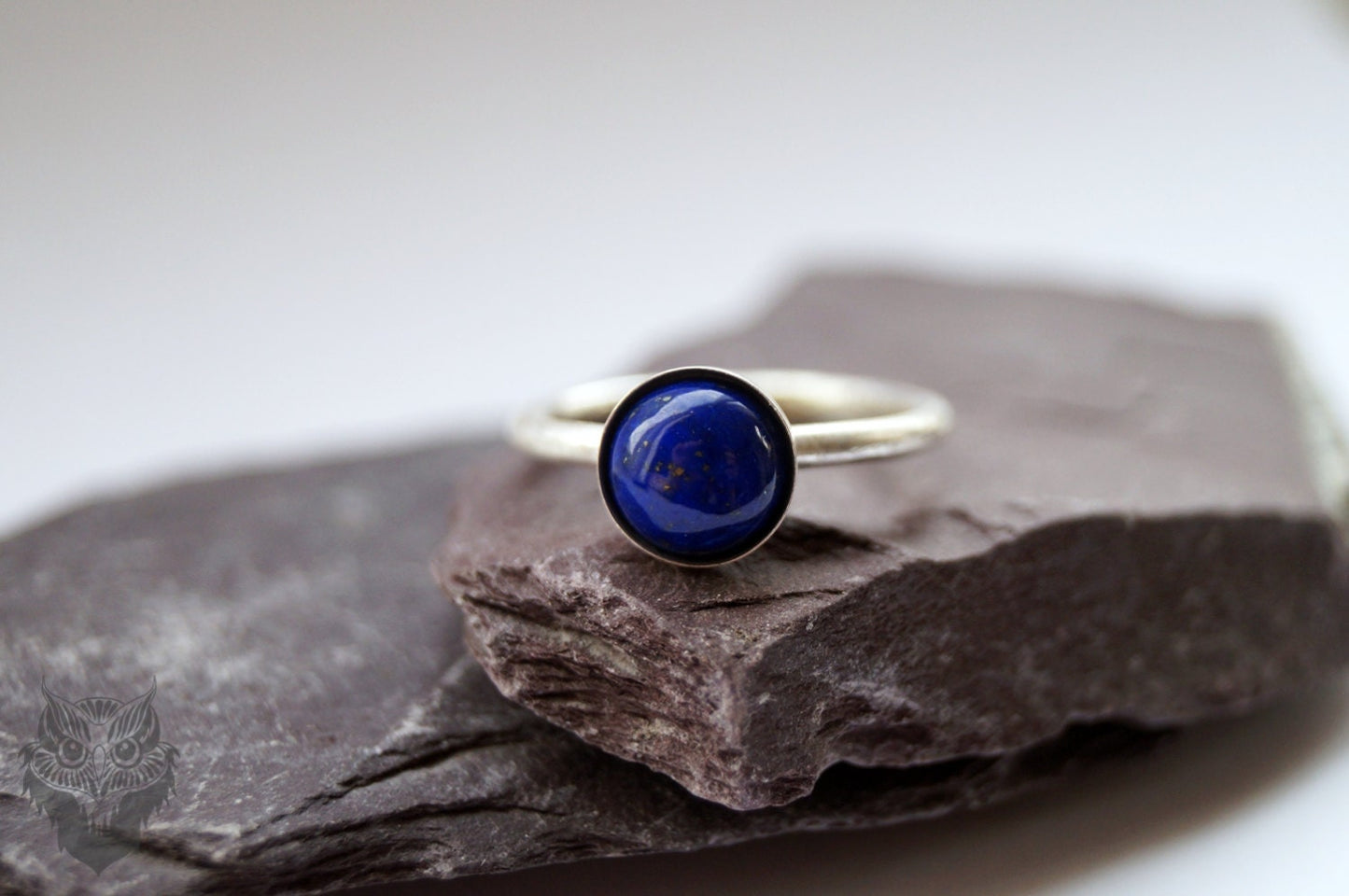 Lapis Lazuli Recycled Sterling Silver Ring ~ statement ring, stacking ring, gemstone ring, solitaire ring, recycled