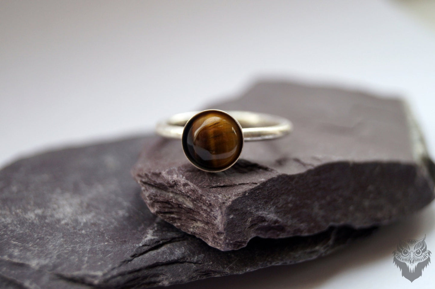 Tiger's Eye Recycled Sterling Silver Ring
