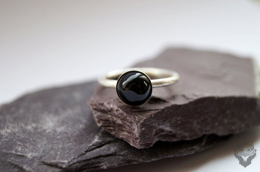 Black Onyx Recycled Sterling Silver Ring