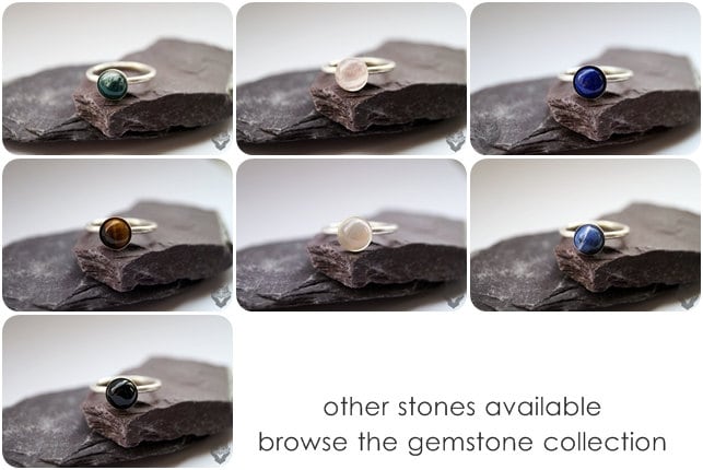 Tiger's Eye Recycled Sterling Silver Ring ~ statement ring, stacking ring, gemstone, unique, solitaire ring