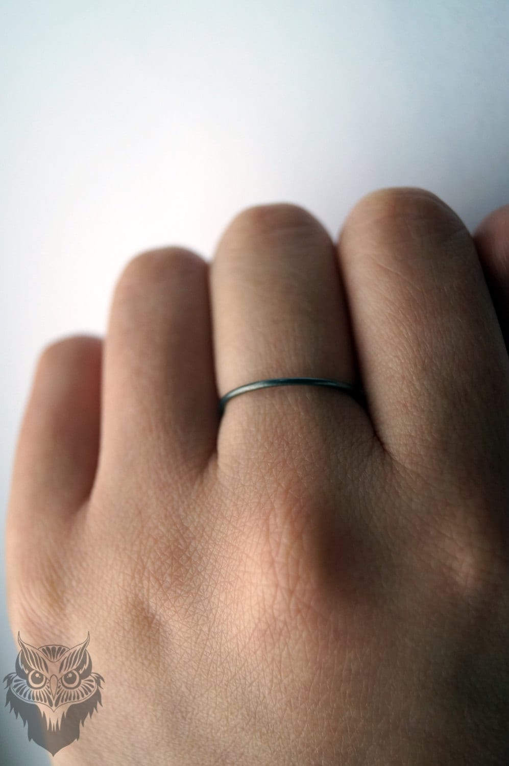 Recycled Sterling Silver Skinny Band Stacking Ring