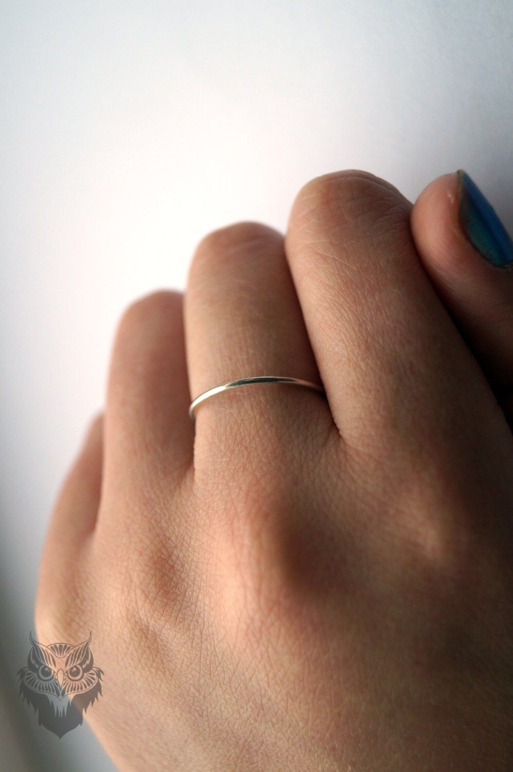 Recycled Sterling Silver Skinny Band Stacking Ring