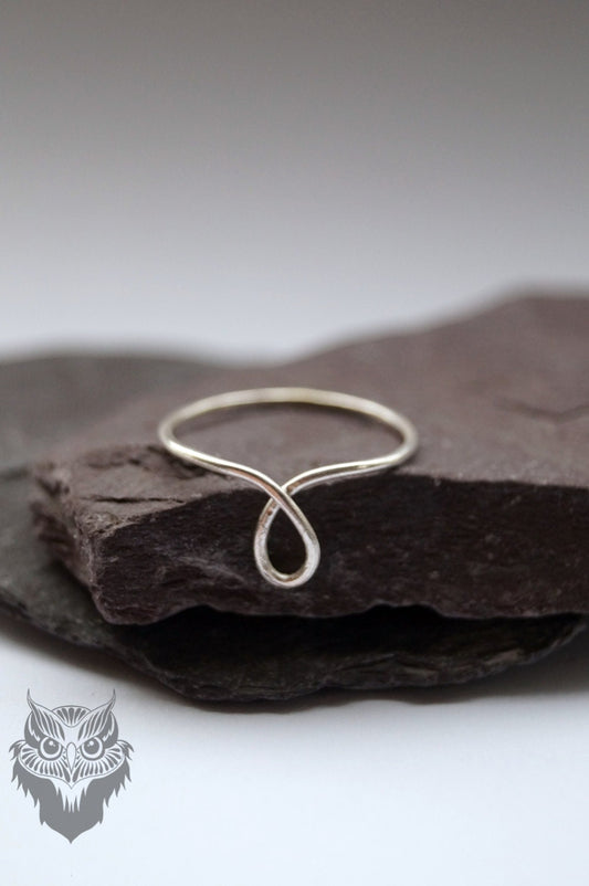 Recycled Sterling Silver Skinny Looped Ring ~ stacking ring, stackable, thin band, minimal