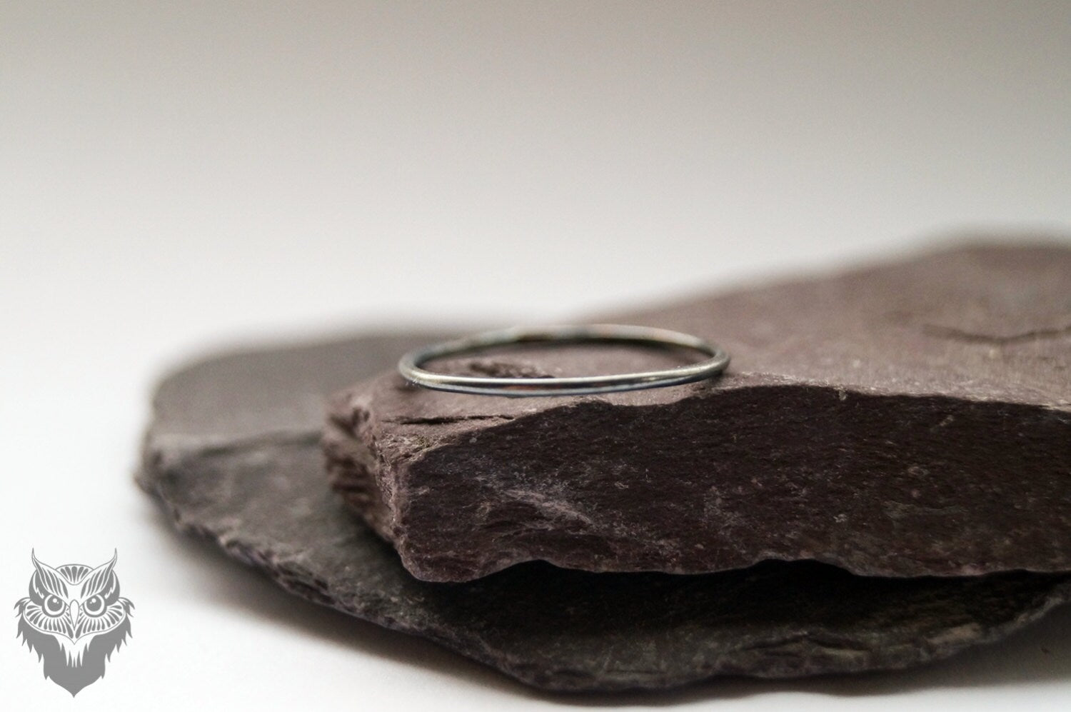 Recycled Sterling Silver Skinny Band Stacking Ring