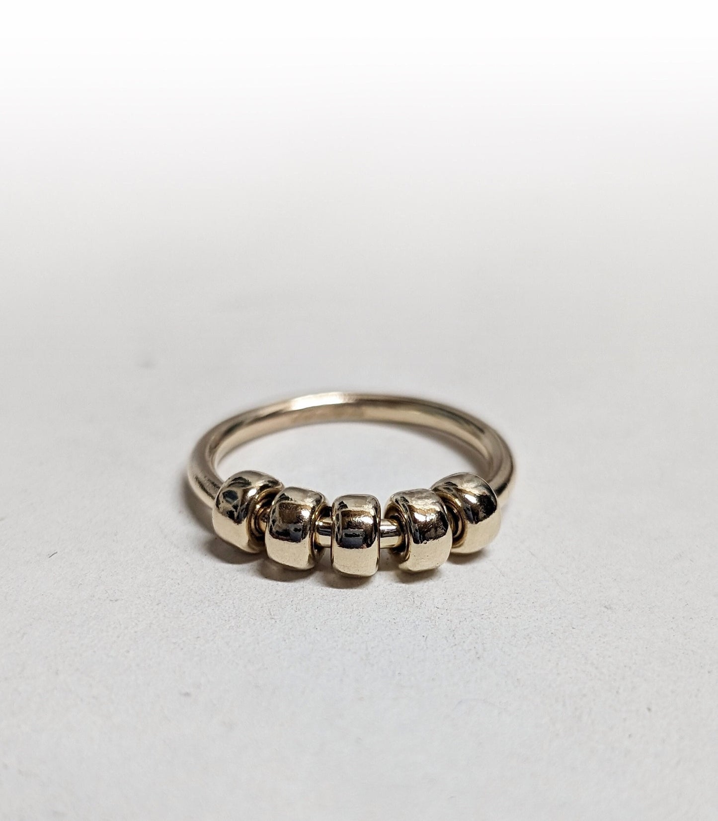 Chunky Fidget Ring Solid Recycled 9ct Gold Doughnut Beads