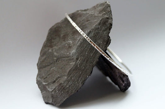 Recycled Sterling Silver Hammered Bangle