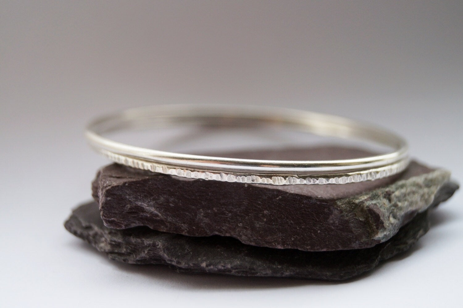 Recycled Sterling Silver Bangle Pair