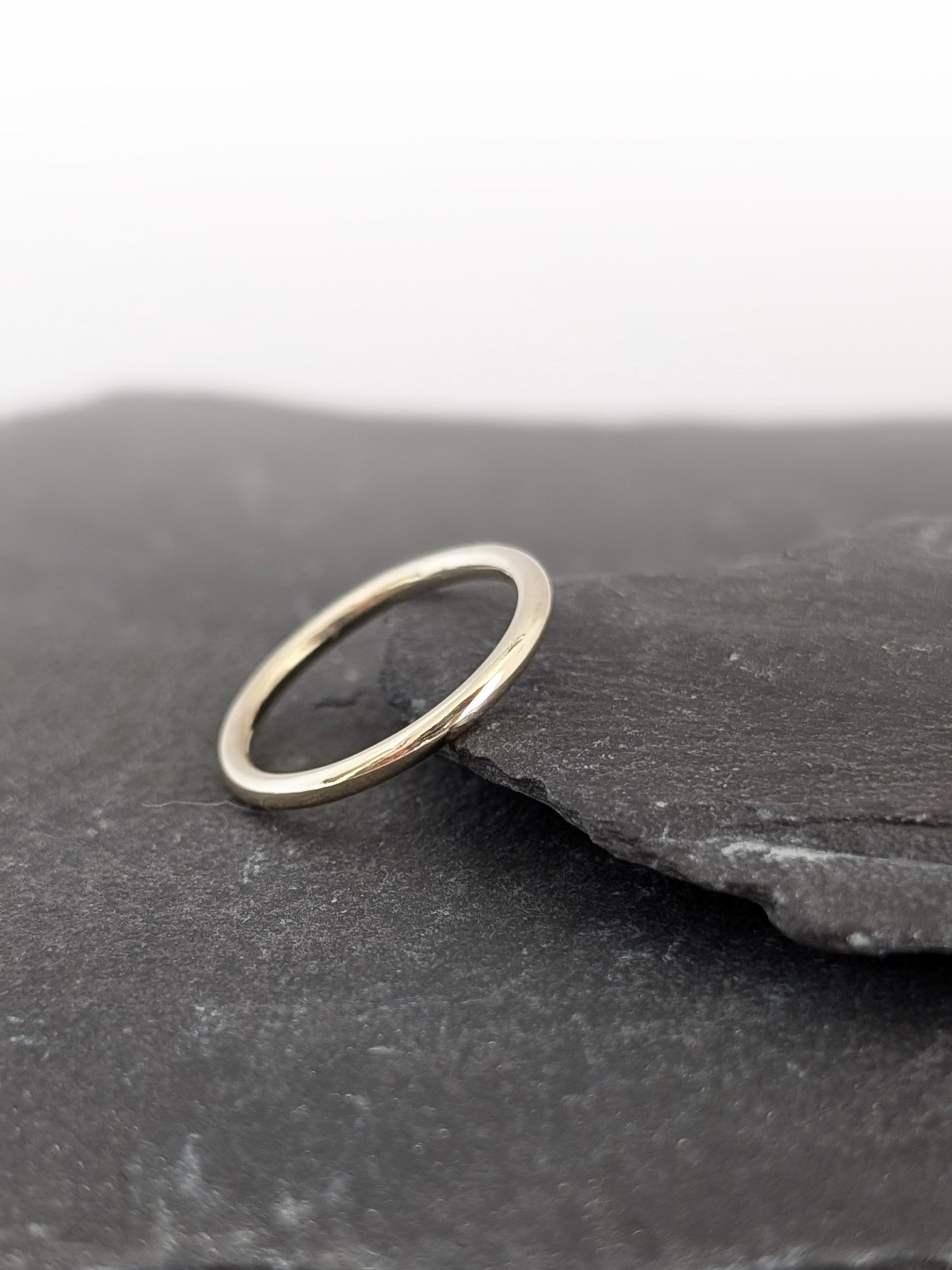 Solid Smooth 9ct Recycled Gold Band Ring ~ stacking ring, textured, stackable, gold, wedding, engagement