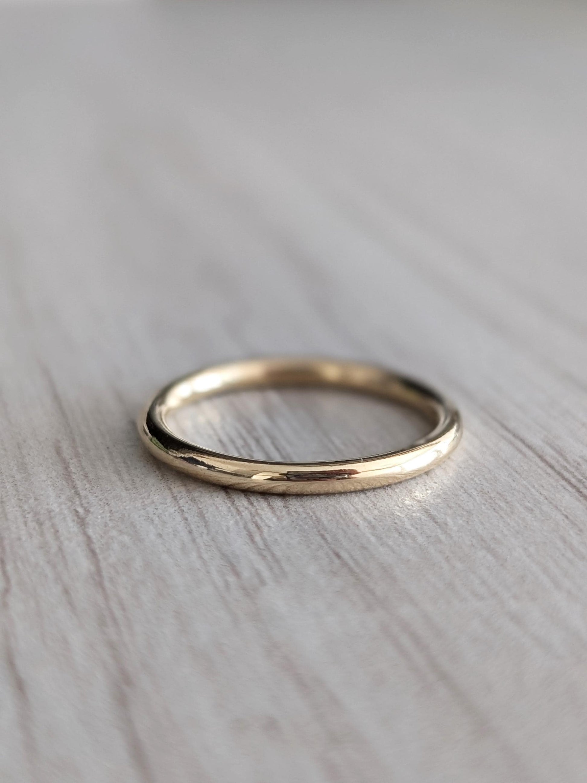 Solid Smooth 9ct Recycled Gold Band Ring ~ stacking ring, textured, stackable, gold, wedding, engagement