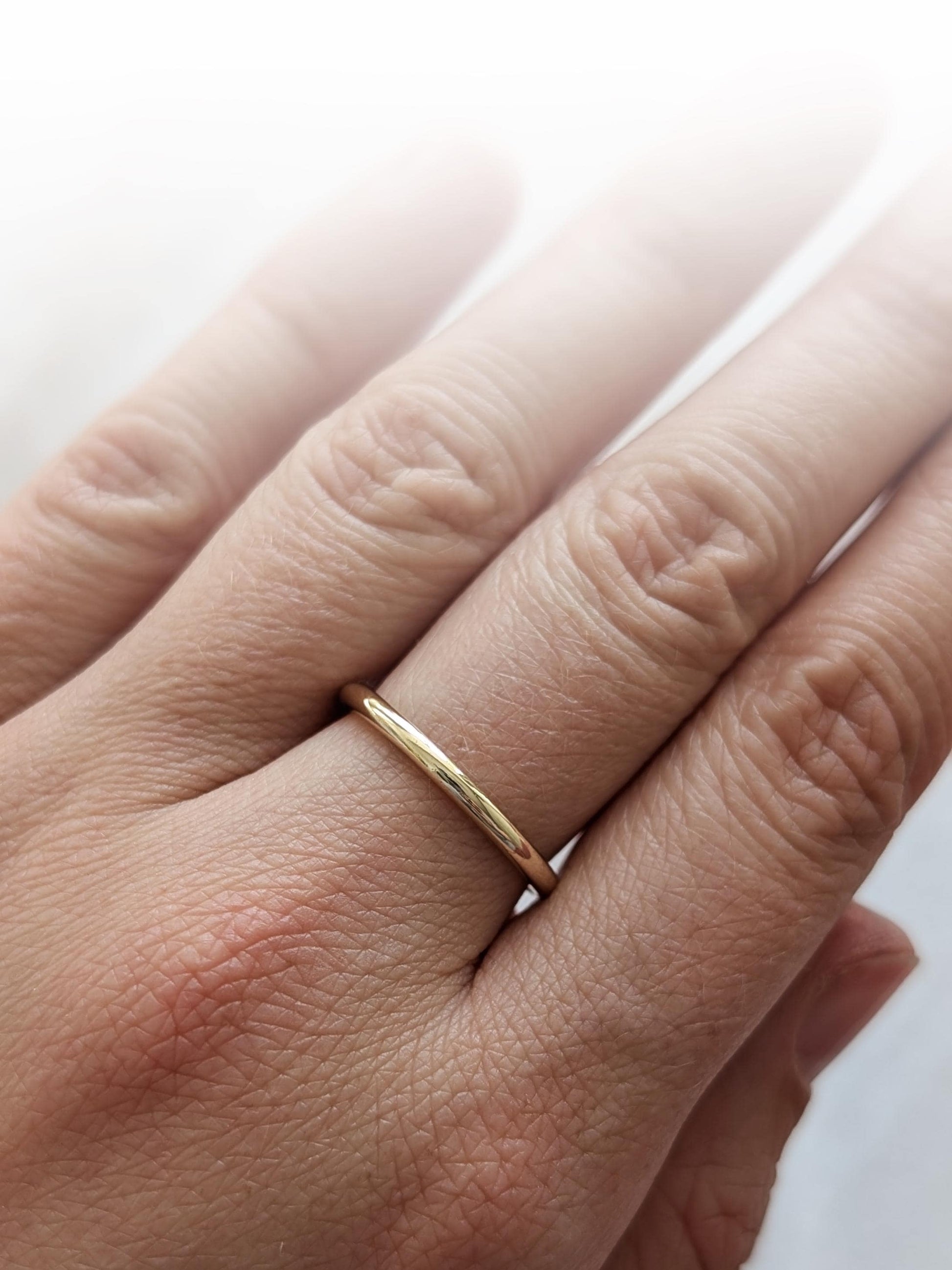 Solid Smooth 9ct Recycled Gold Band Ring ~ stacking ring, textured, stackable, gold, wedding, engagement