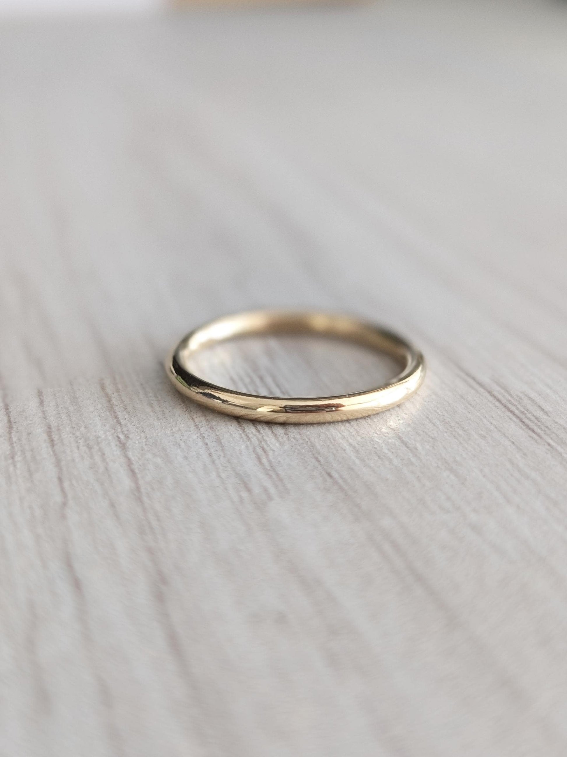 Solid Smooth 9ct Recycled Gold Band Ring ~ stacking ring, textured, stackable, gold, wedding, engagement