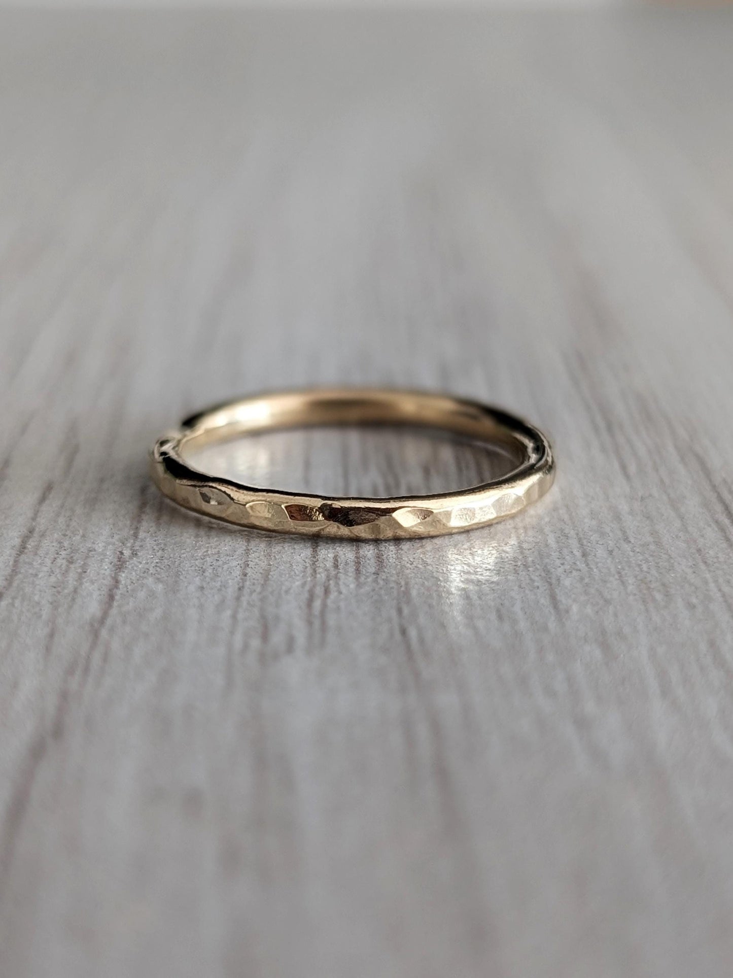 Solid Dimpled 9ct Recycled Gold Band Ring