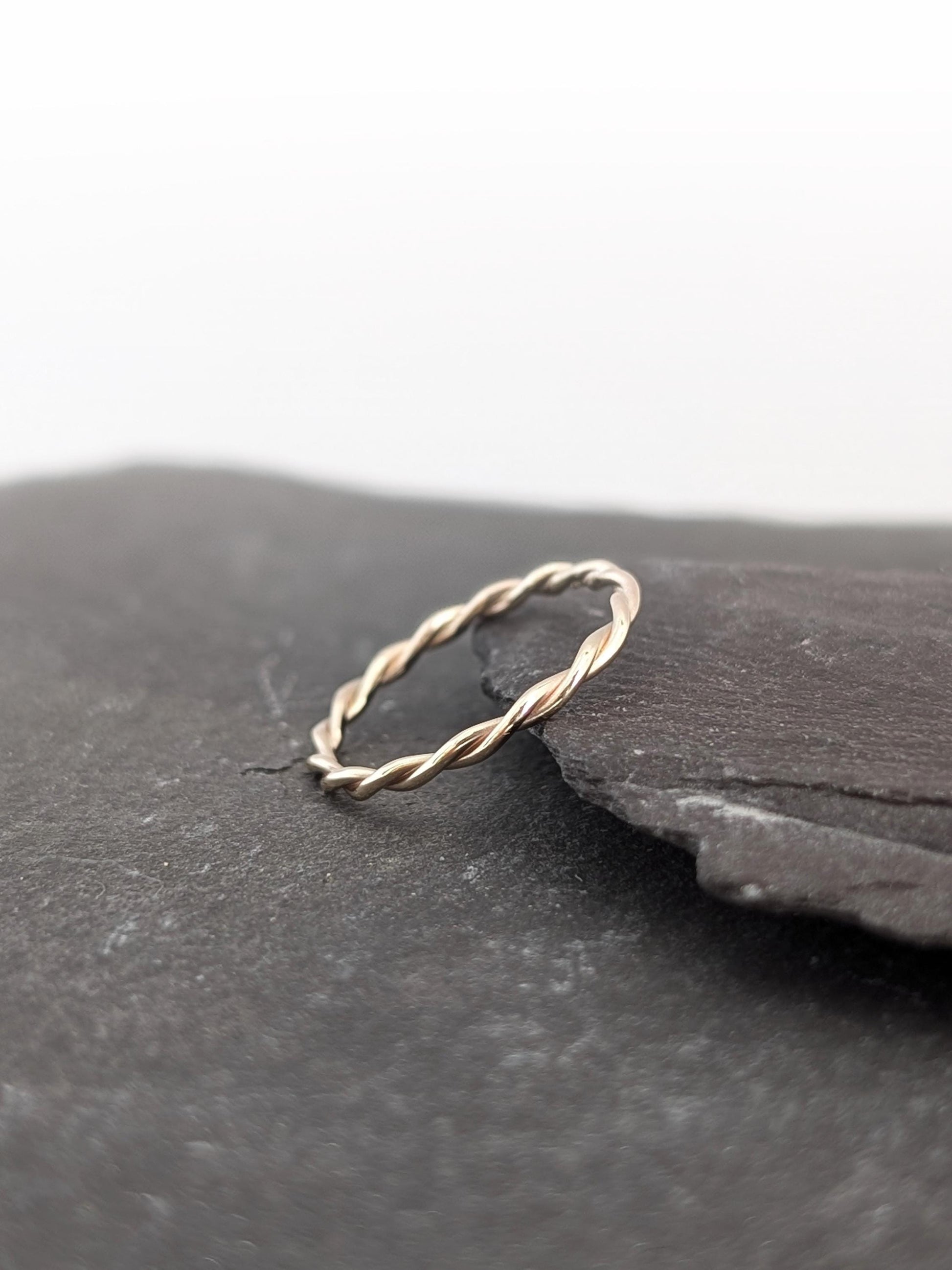 Twisted Solid Recycled 9ct Gold Stacking Ring