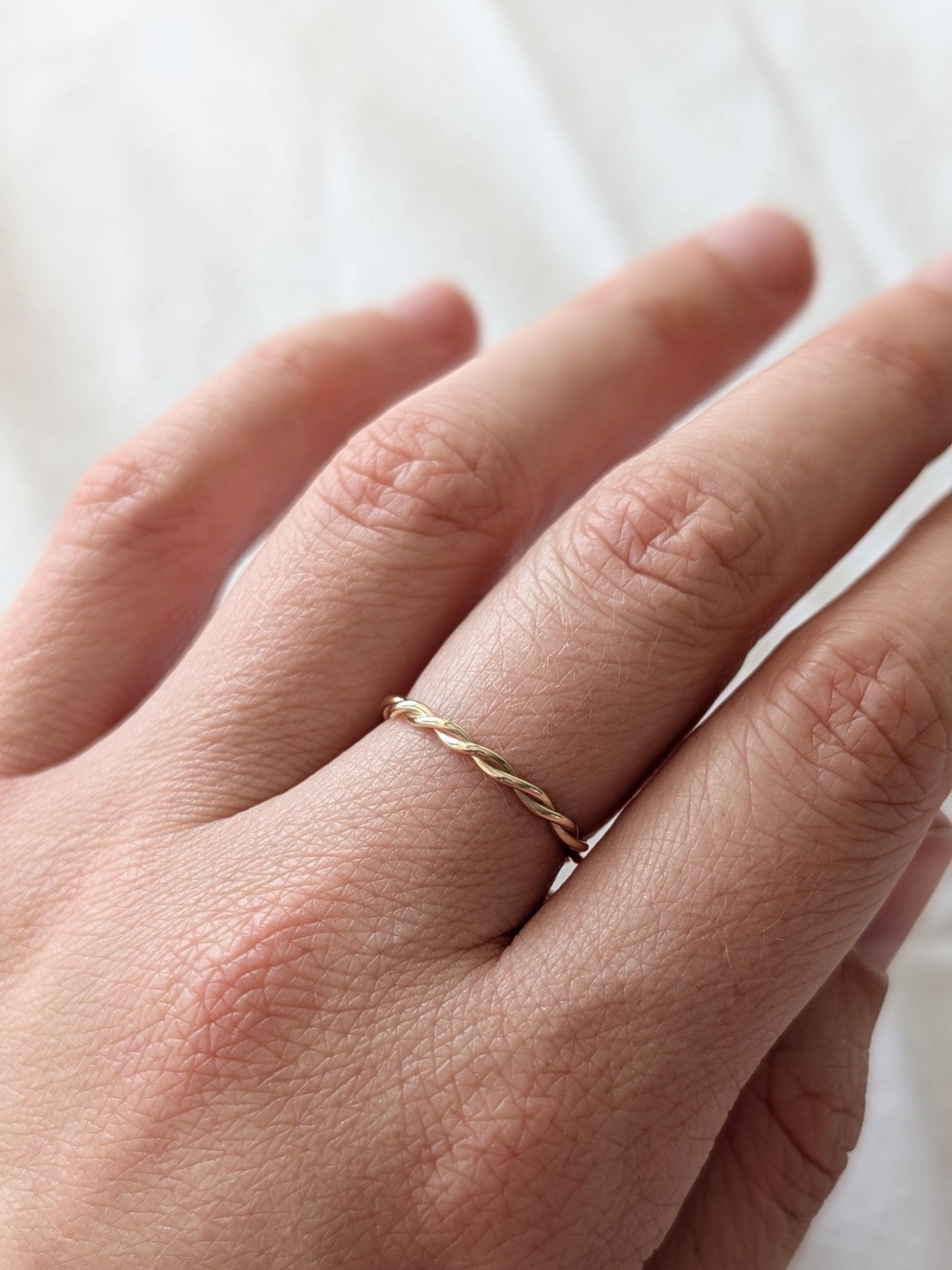 Twisted Solid Recycled 9ct Gold Stacking Ring