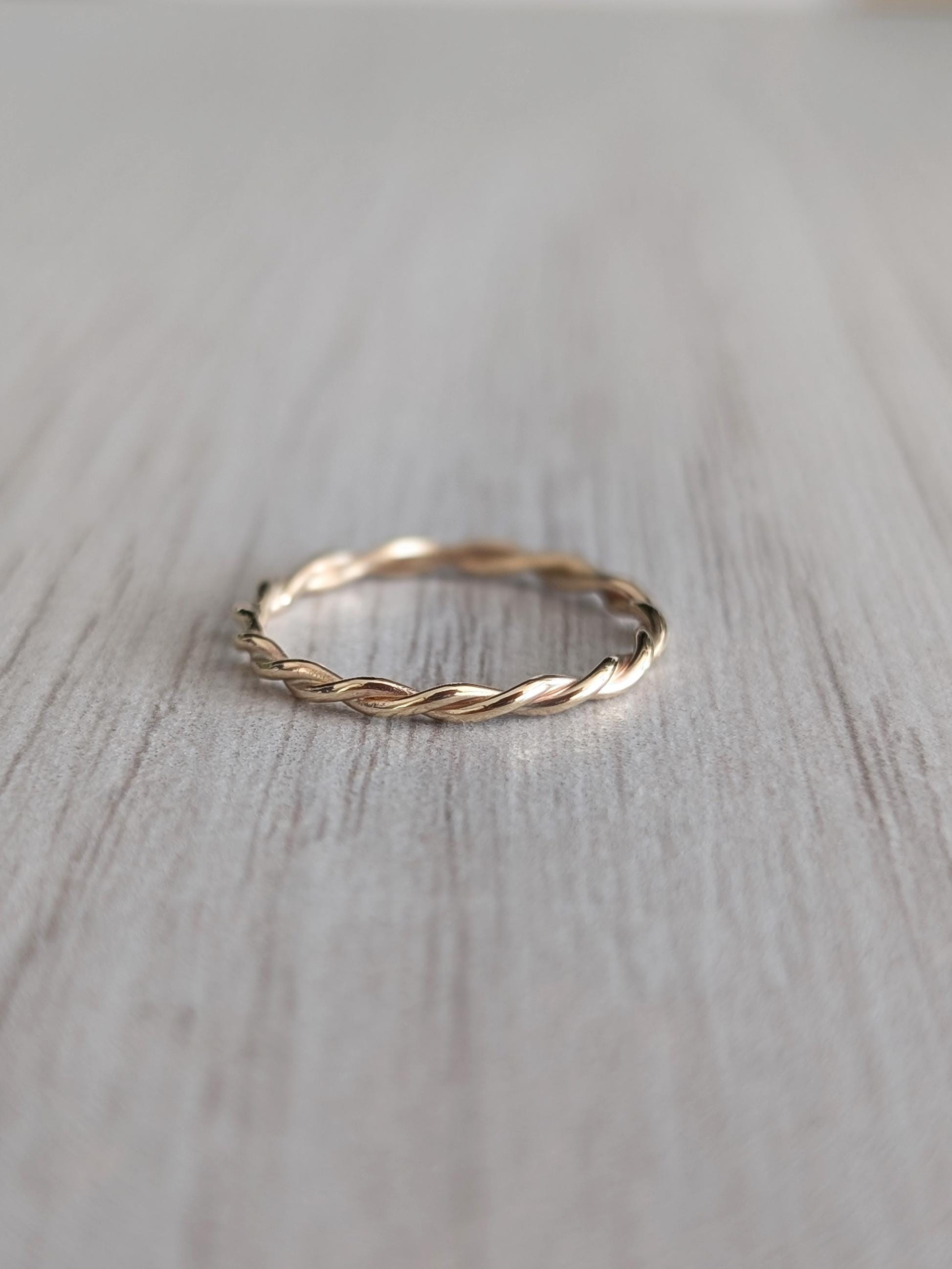 Twisted Solid Recycled 9ct Gold Stacking Ring – Curious Owl