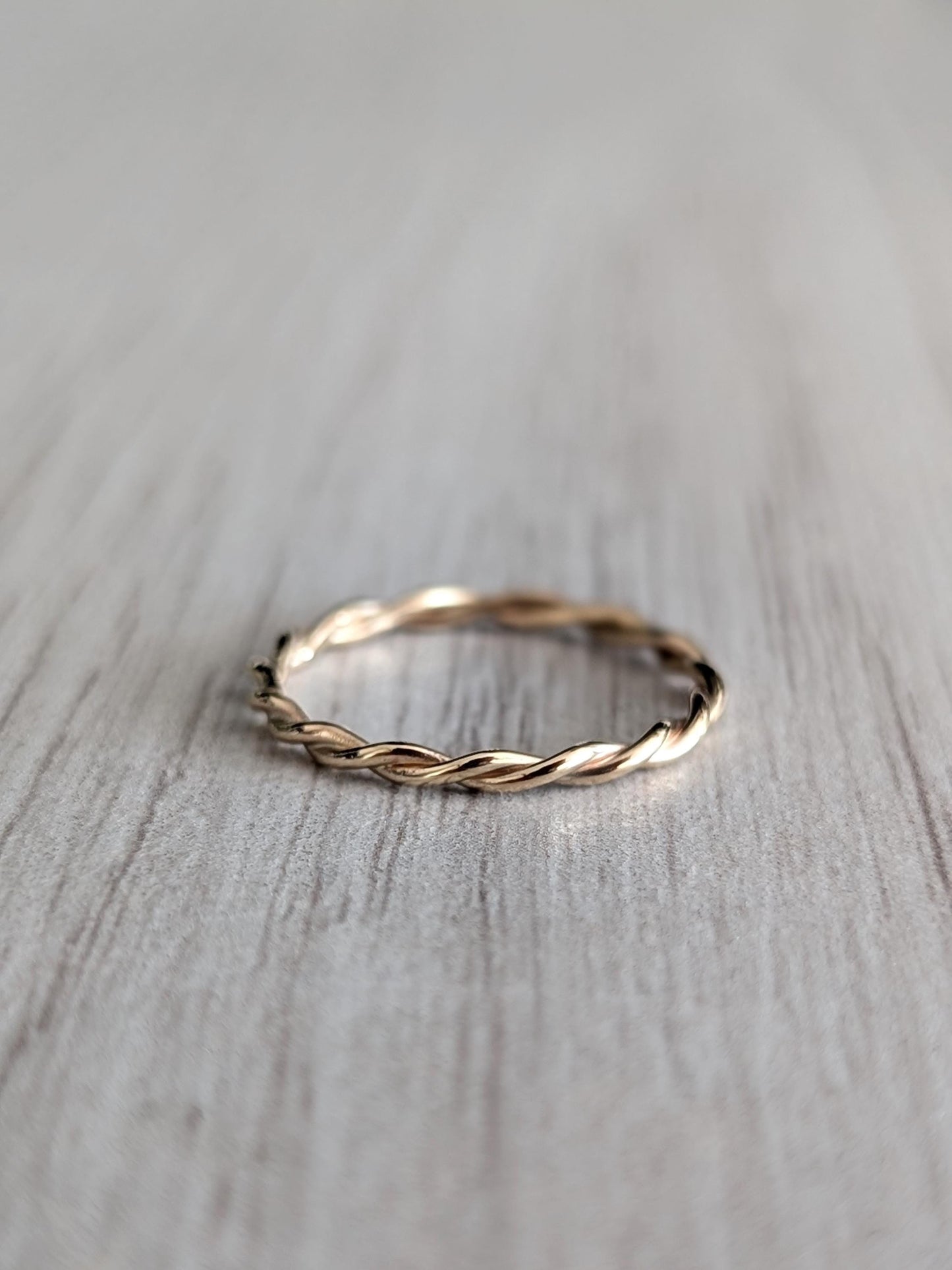 Twisted Solid Recycled 9ct Gold Stacking Ring