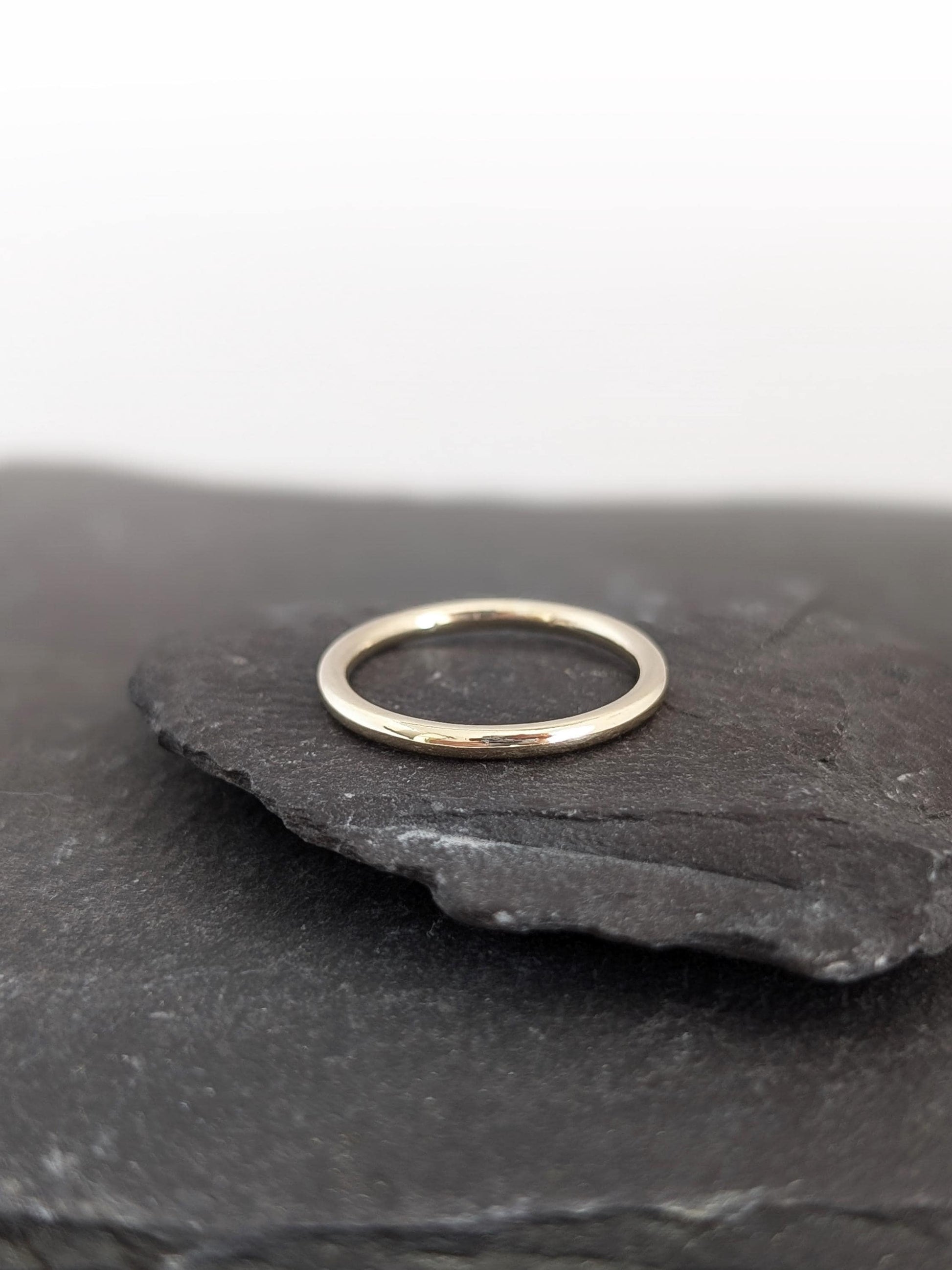 Solid Smooth 9ct Recycled Gold Band Ring ~ stacking ring, textured, stackable, gold, wedding, engagement