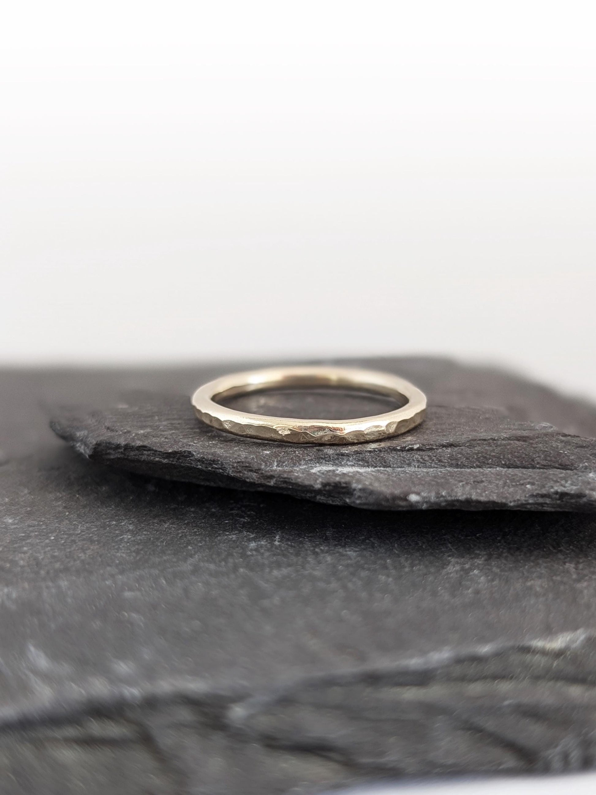 Solid Dimpled 9ct Recycled Gold Band Ring