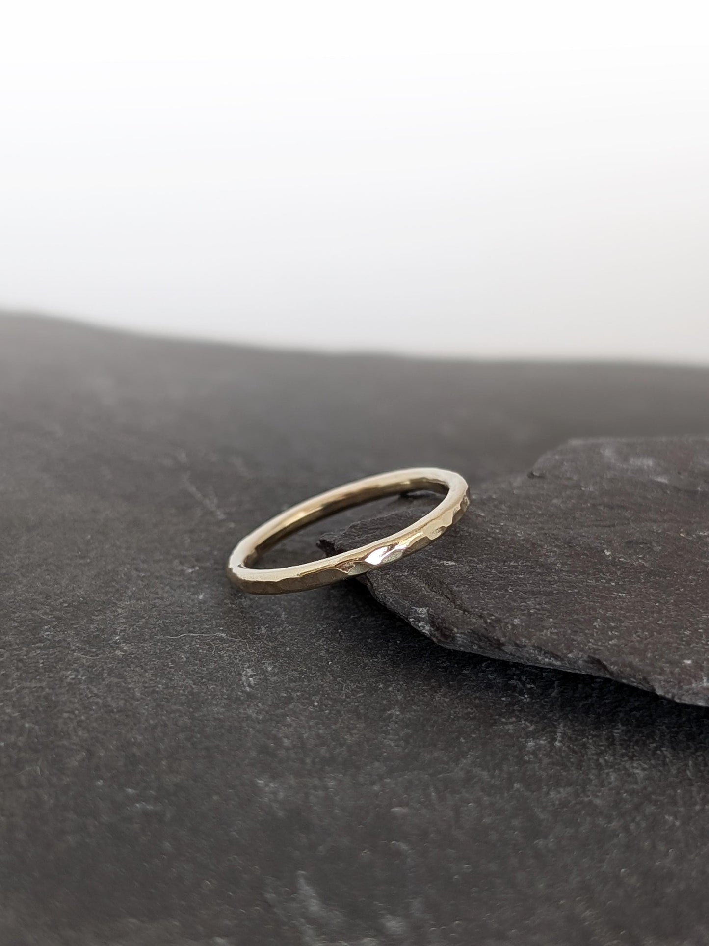 Solid Dimpled 9ct Recycled Gold Band Ring