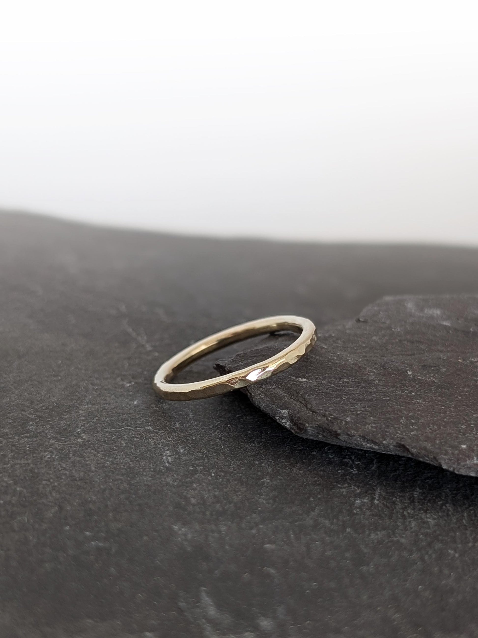 Solid Dimpled 9ct Recycled Gold Band Ring