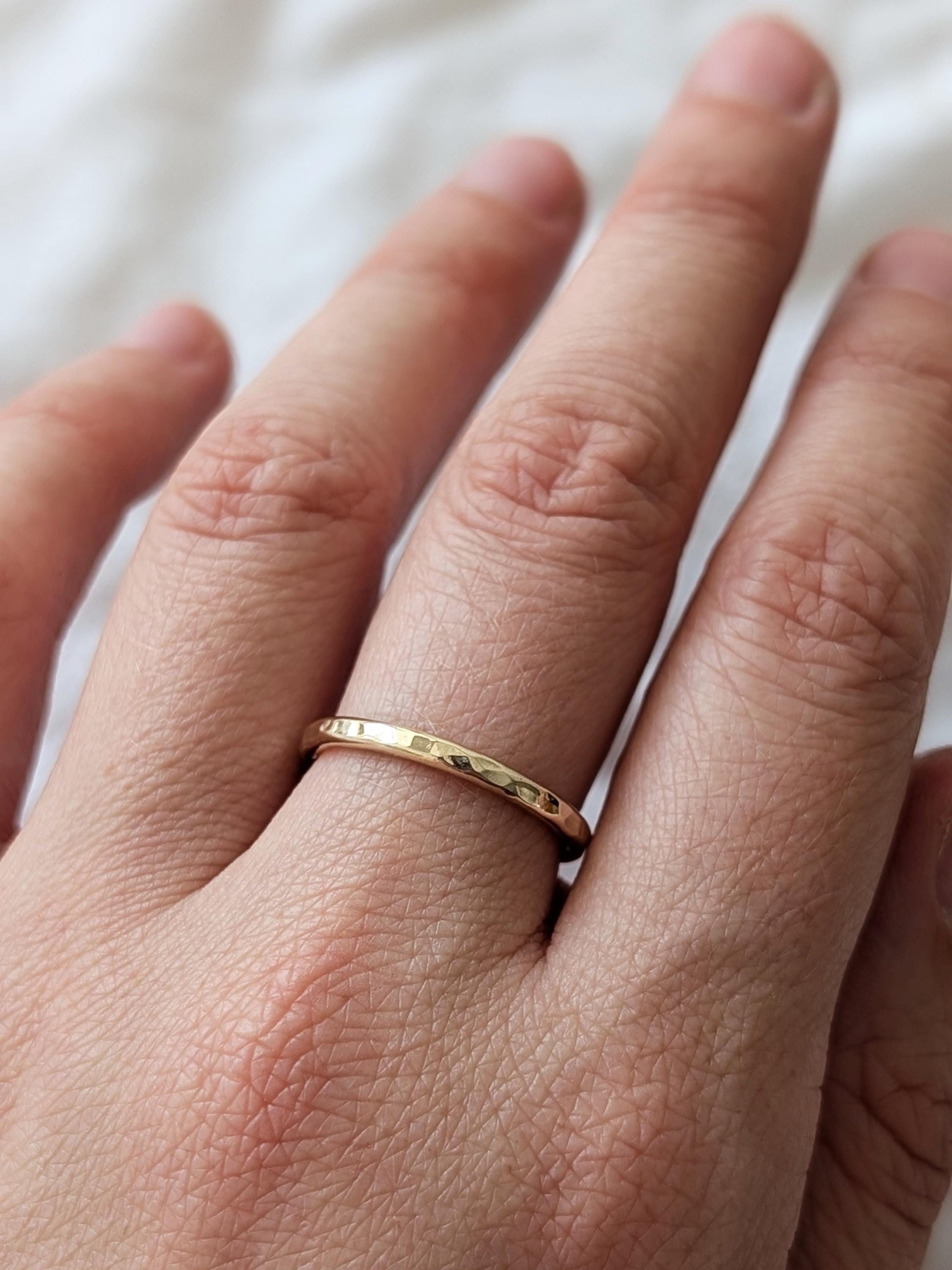Solid Dimpled 9ct Recycled Gold Band Ring