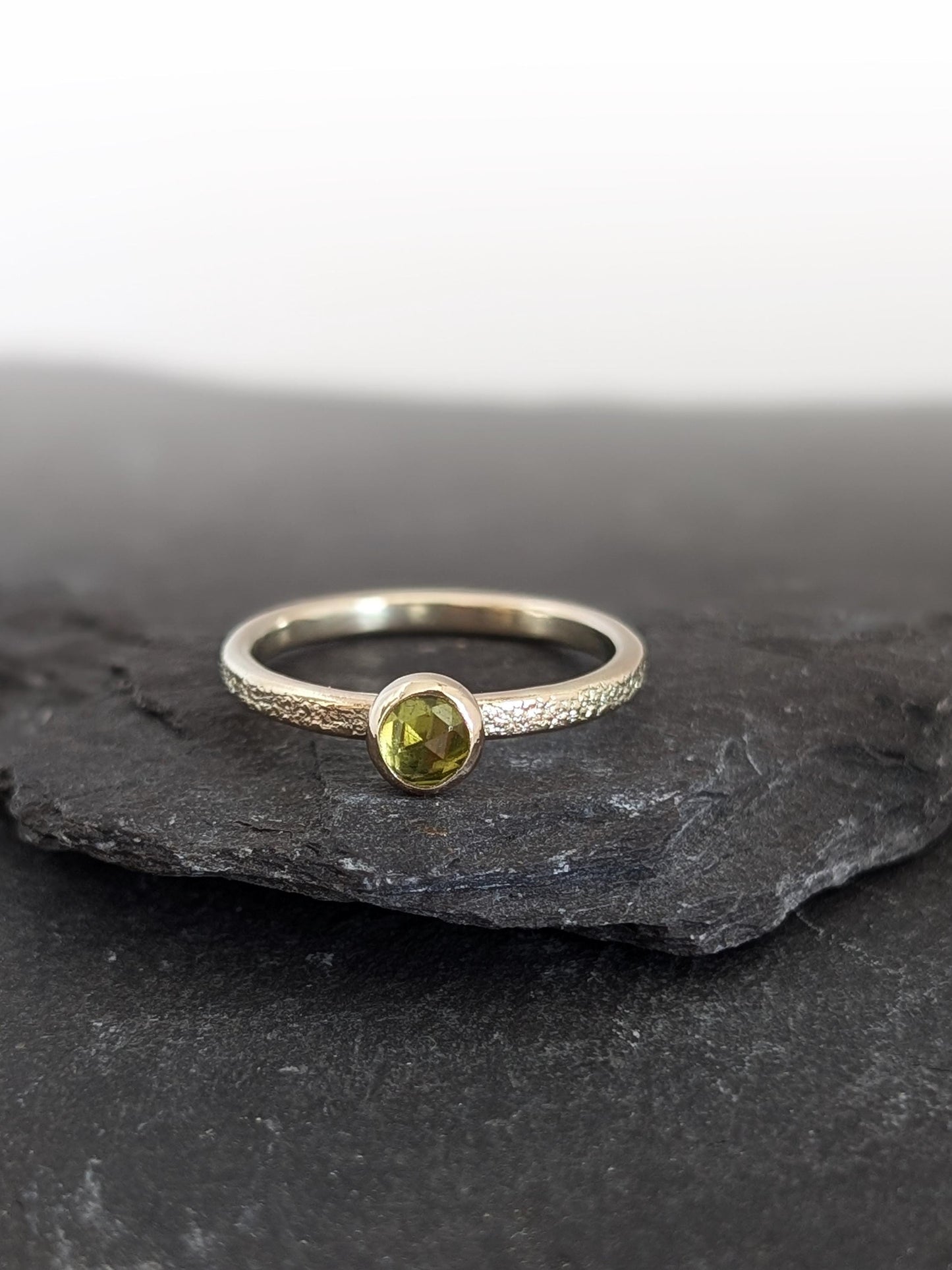 Solid Stardust Gemstone 9ct Recycled Gold Band Ring