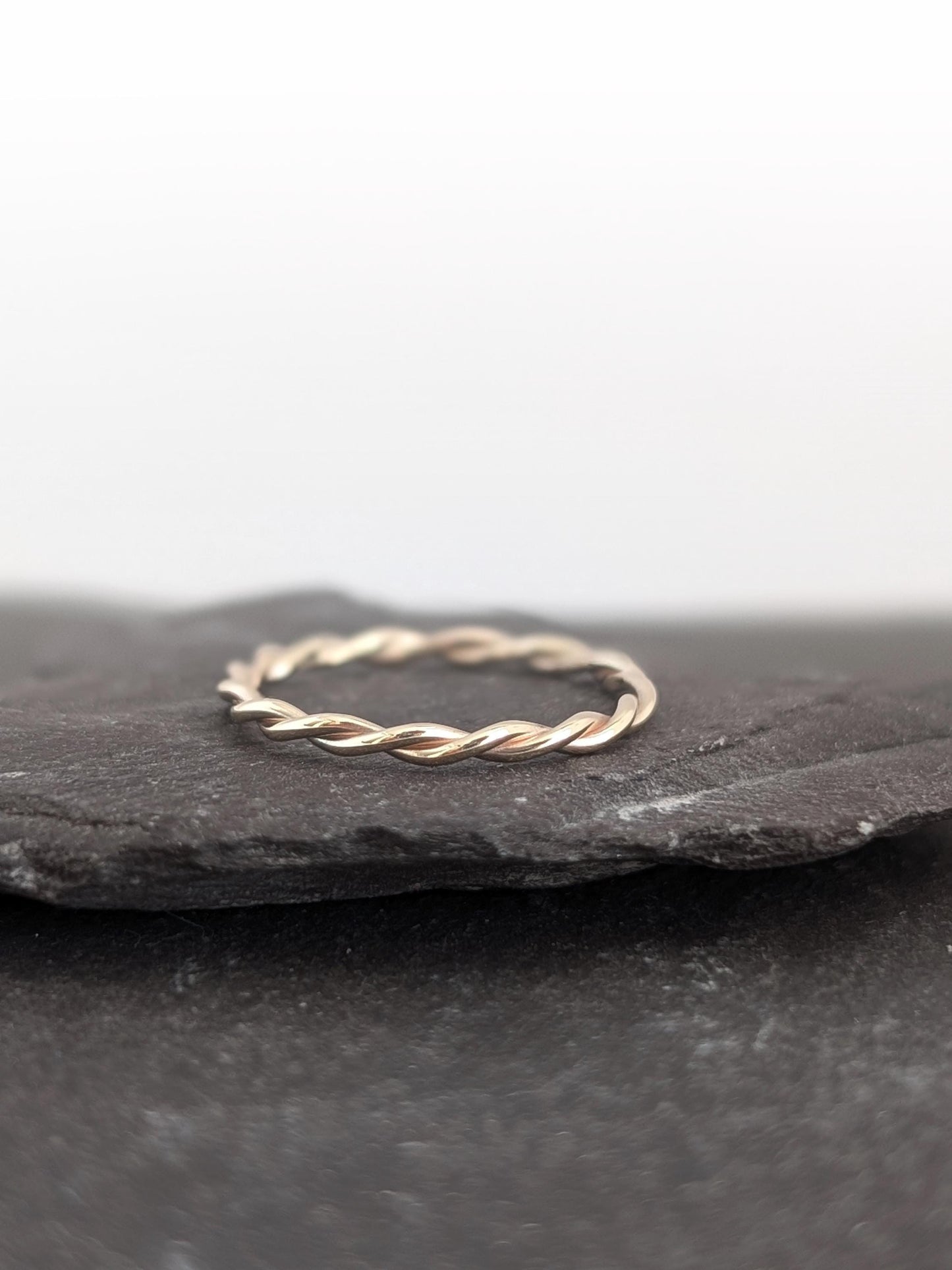 Twisted Solid Recycled 9ct Gold Stacking Ring