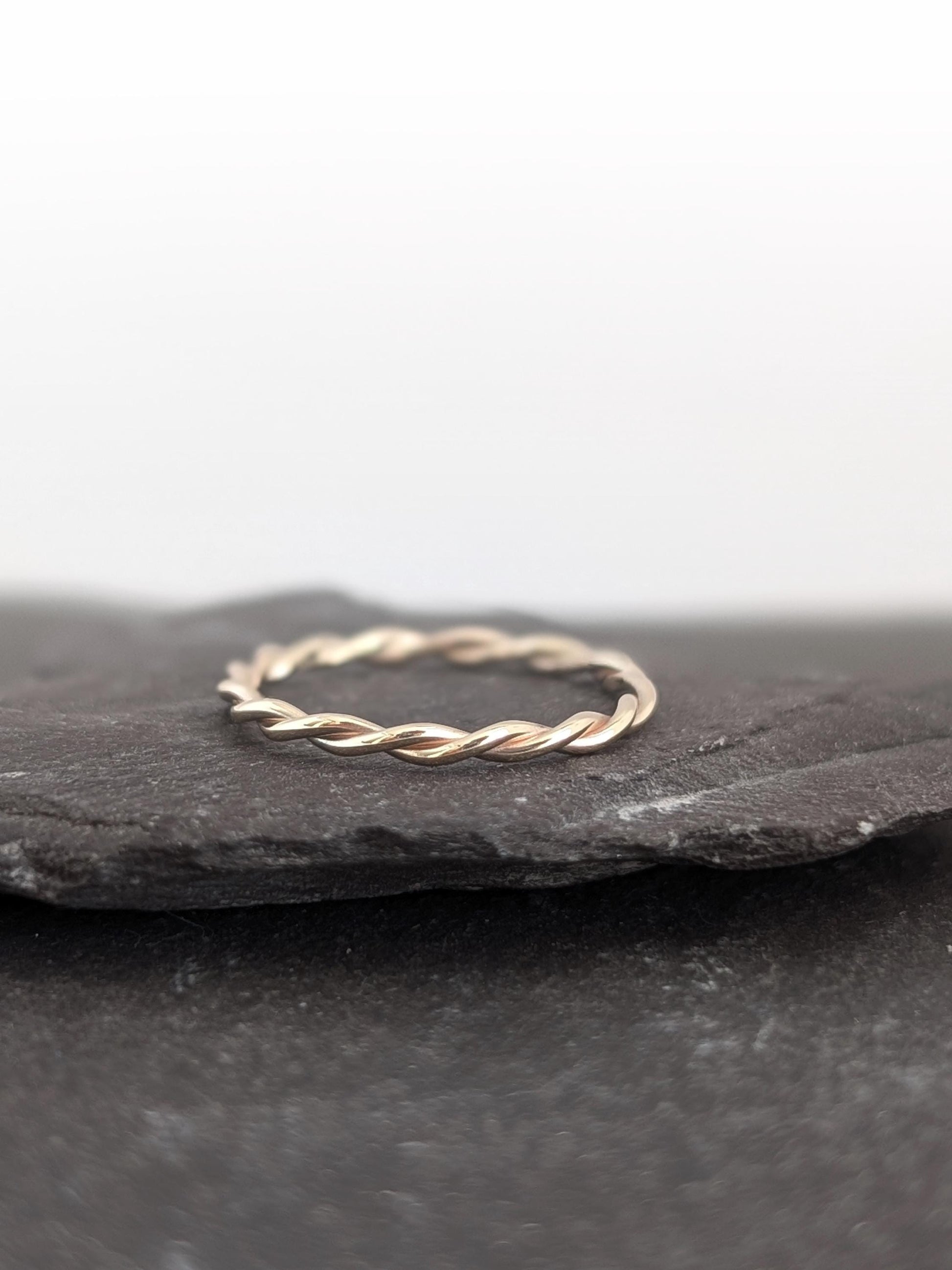 Twisted Solid Recycled 9ct Gold Stacking Ring